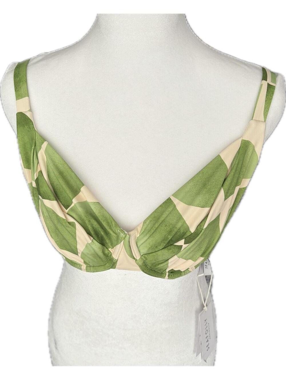 Seafolly Sunray Sage DD Cup Underwire Bikini Top US 10 AU 14 NWT